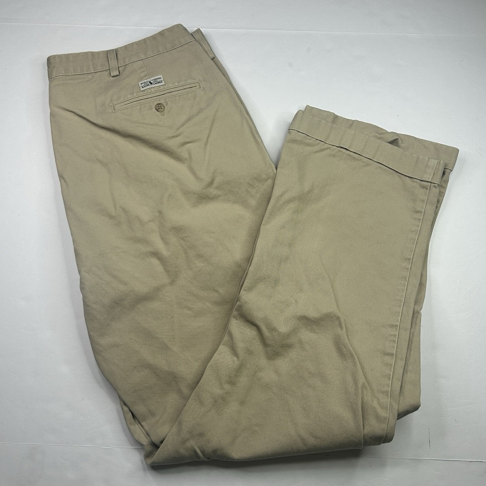 Vintage Ralph Lauren Chino Khaki Tan Beige Dress Pants 36 Men's 36x30 Cuffed